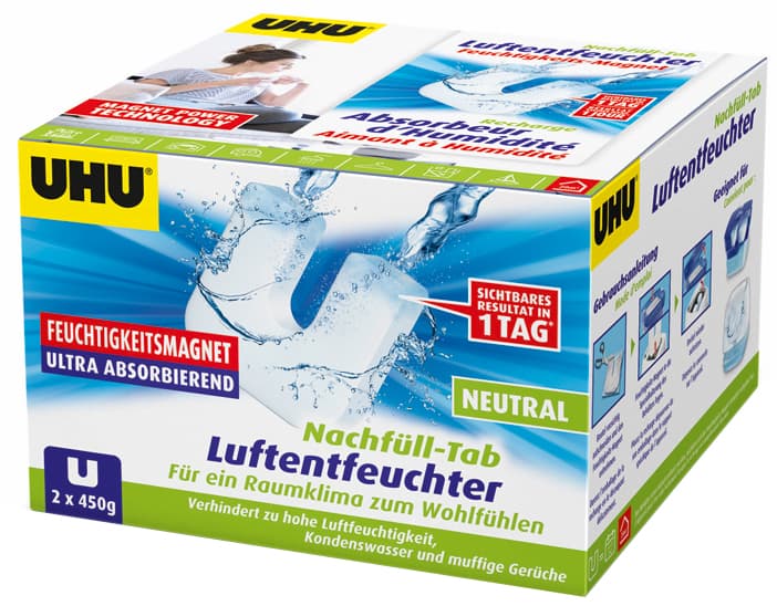 Uhu Nachfülltab Neutral Für Feuchtigkeits-Magnet, 2 X 450 G