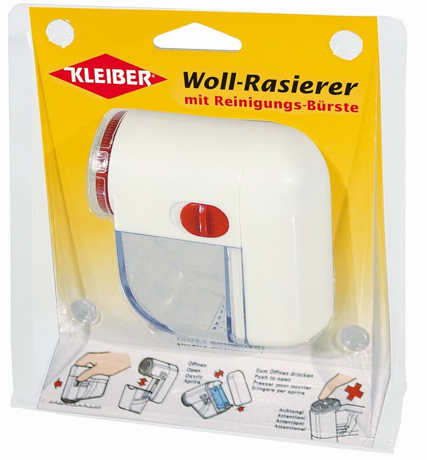 Kleiber Mini-Fusselrasierer, Kabellos, Weiß/Rot