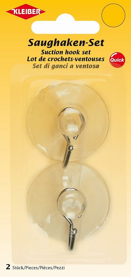 Kleiber Saughaken, 2er Set, Kunststoff, Transparent