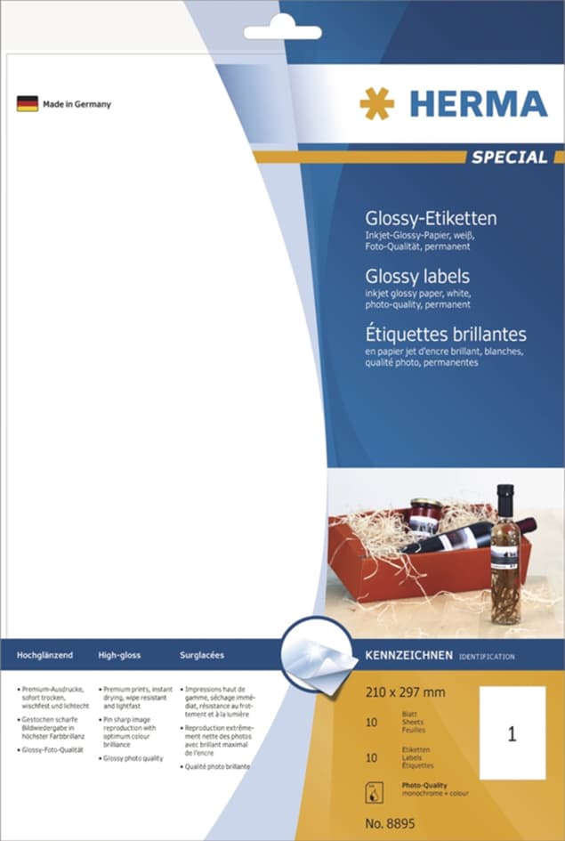 Herma Flaschen-Etiketten Special, 90 X 120 Mm, Weiß