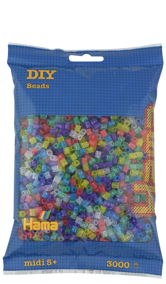 Hama Bügelperlen Midi , Glittermix, , 3.000er Beutel