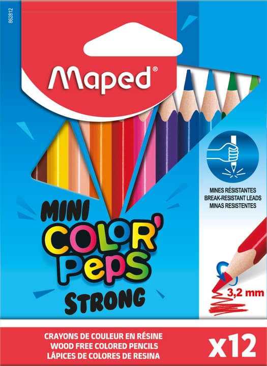 Maped Dreikant-Buntstift Color, Peps Strong Mini, 12er Etui