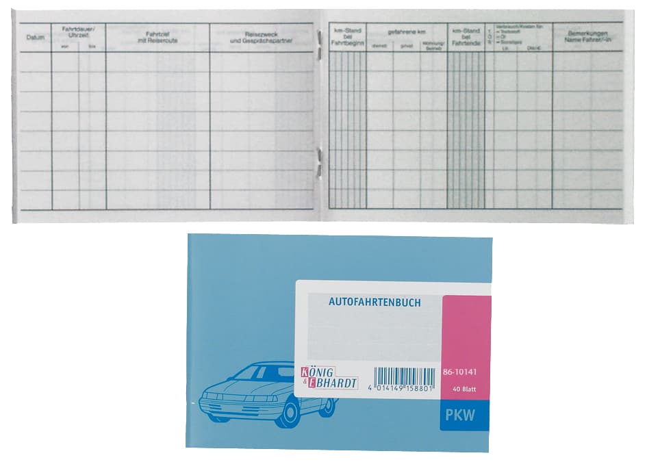 König & Ebhardt Fahrtenbuch Pkw, Din A6, 40 Blatt