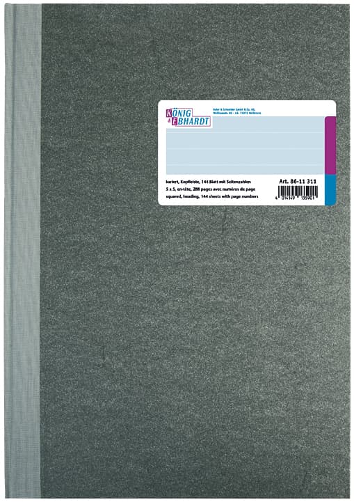 König & Ebhardt Geschäftsbuch, Din A4, Kariert, 144 Blatt