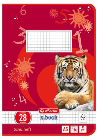 Herlitz Schulheft X.Book, Din A5, Lineatur 28 / Kariert
