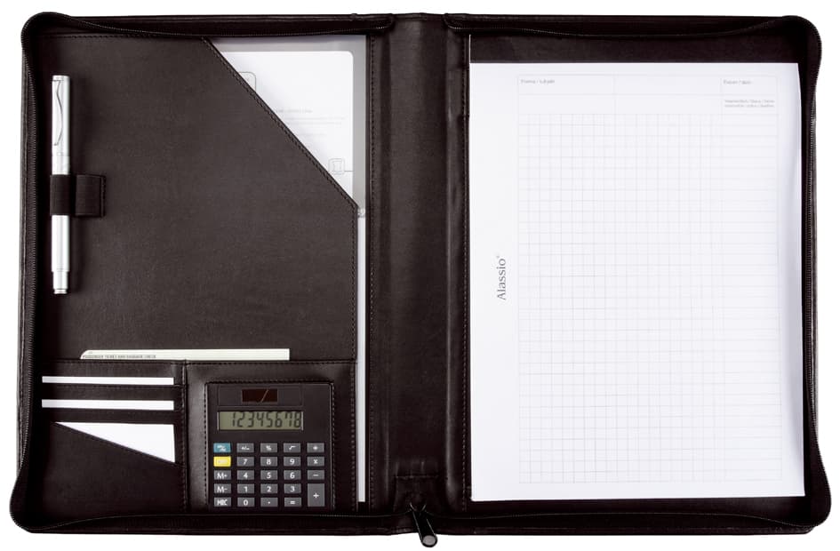 Alassio Schreibmappe , Catana, , A4, Lederimitat, Schwarz