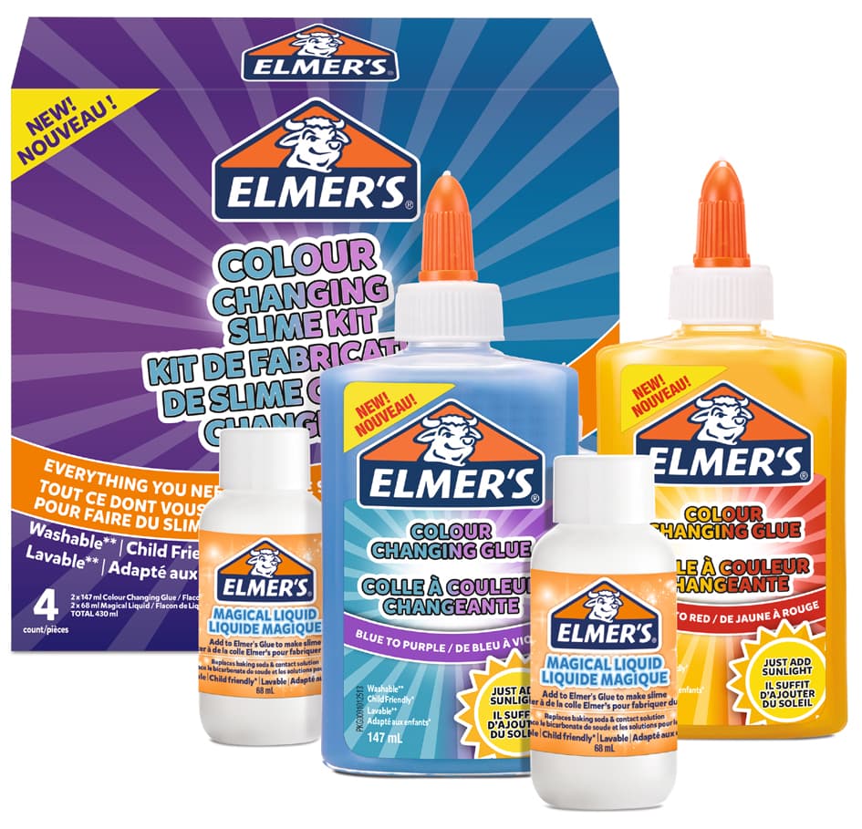 Elmer, S Slime Set , Color Changing Slime Kit, , 4-Teilig