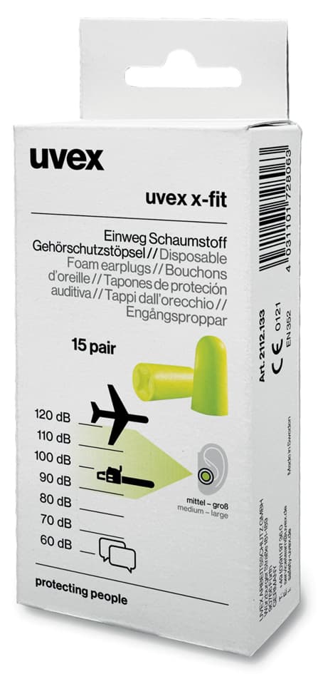 Uvex Einweg-Gehörschutzstöpsel X-Fit, Lime