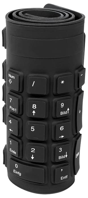 Logilink Flexible Silikon-Tastatur, Kabelgebunden, Schwarz