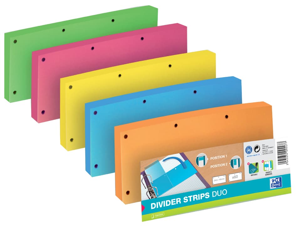 Oxford Trennstreifen Duo, Aus Karton, 240 X 105 Mm, Blau