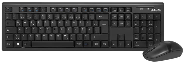 Logilink Desktop Set, Kabellos, 66 Kanäle, Schwarz