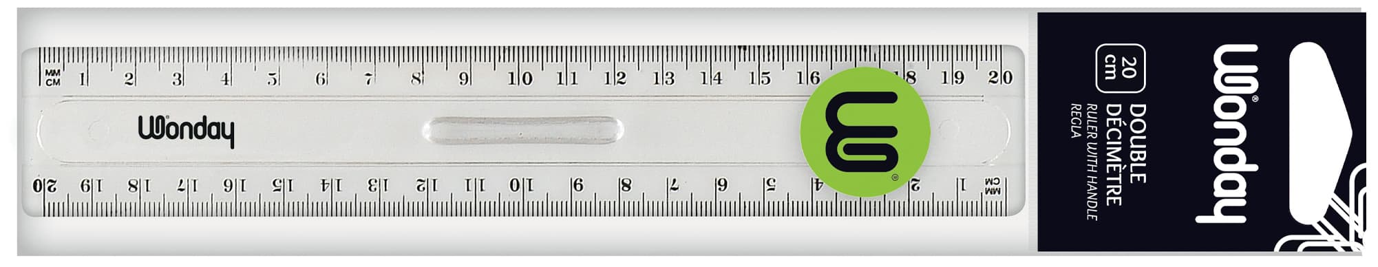 Wonday Flachlineal, 200 Mm, Aus Plastik, Mit Griff
