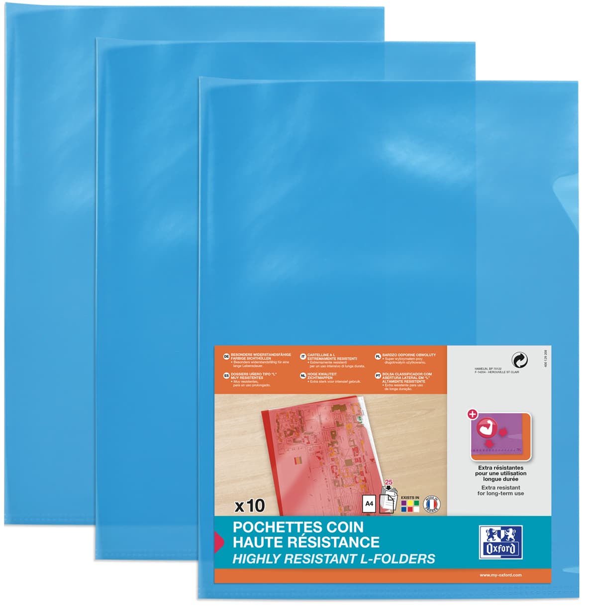 Oxford Sichthüllen, Transparent, Din A4, Aus Pvc, Blau