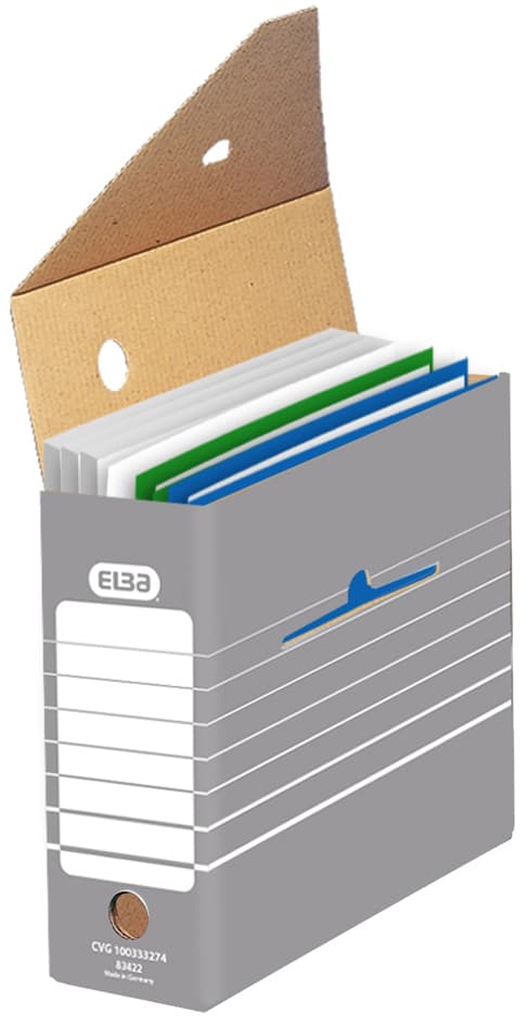 Elba Tric Archiv-Schachtel, Breite 110 Mm, Für A4, Grau/Weiß