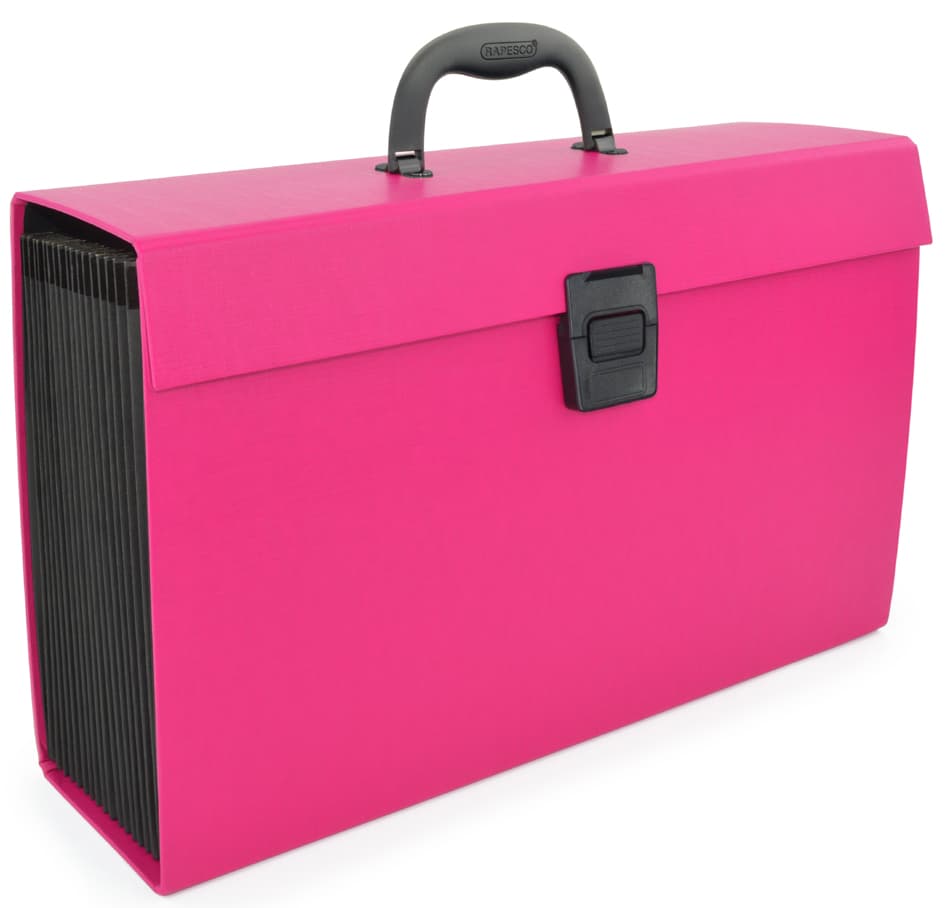 Rapesco Fächertasche, Din A4, 19 Fächer, Pink