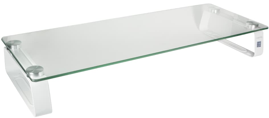 Logilink Monitorständer, Stahl/Glas, Weißes Gestell