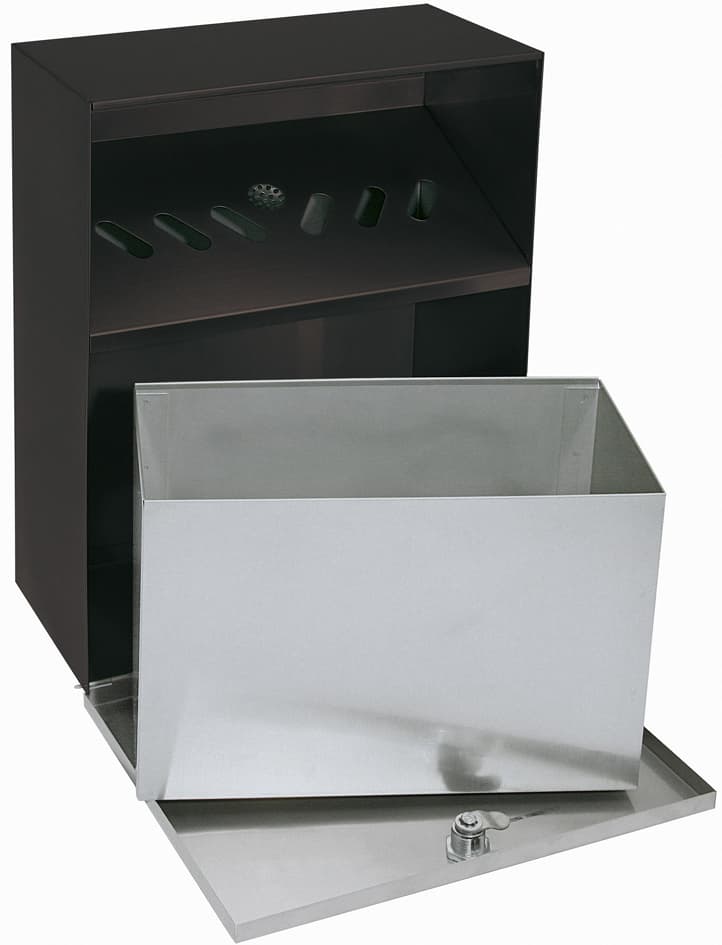 Wedo Wandascher Mit Wetterschutzdach, Aus Stahlblech