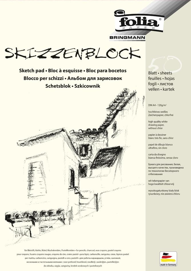 Folia Skizzenblock, Din A4, 120 G/Qm, 50 Blatt