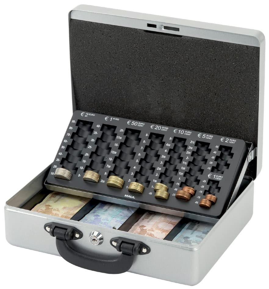 Maul Geldkassette Mit Zähleinsatz, Silber