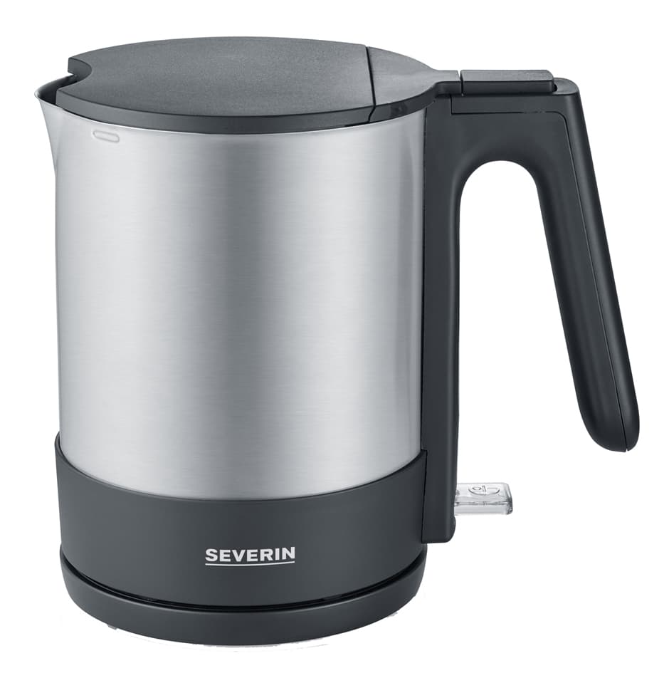 Severin Wasserkocher Wk 3409, 1,7 Liter, Edelstahl/Schwarz