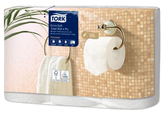 Tork Toilettenpapier, 4-Lagig, Weiß
