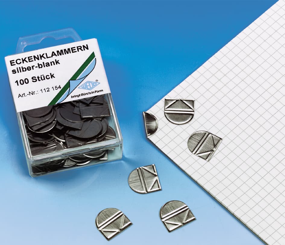 Wedo Eckenklammern, Aus Glanzveredeltem Metall