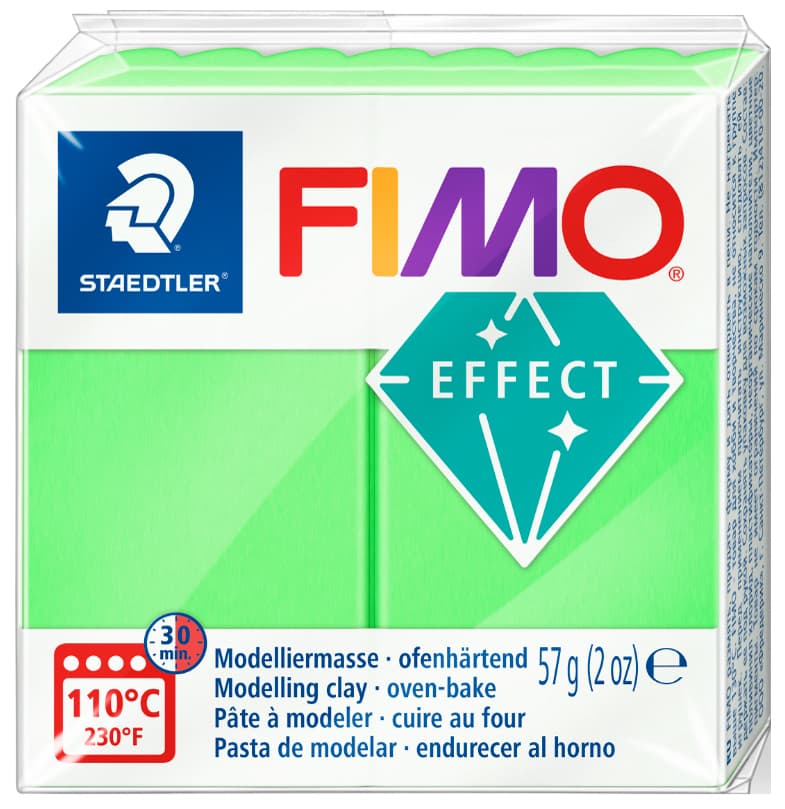 Fimo Effect Modelliermasse, Ofenhärtend, Neongrün, 57 G
