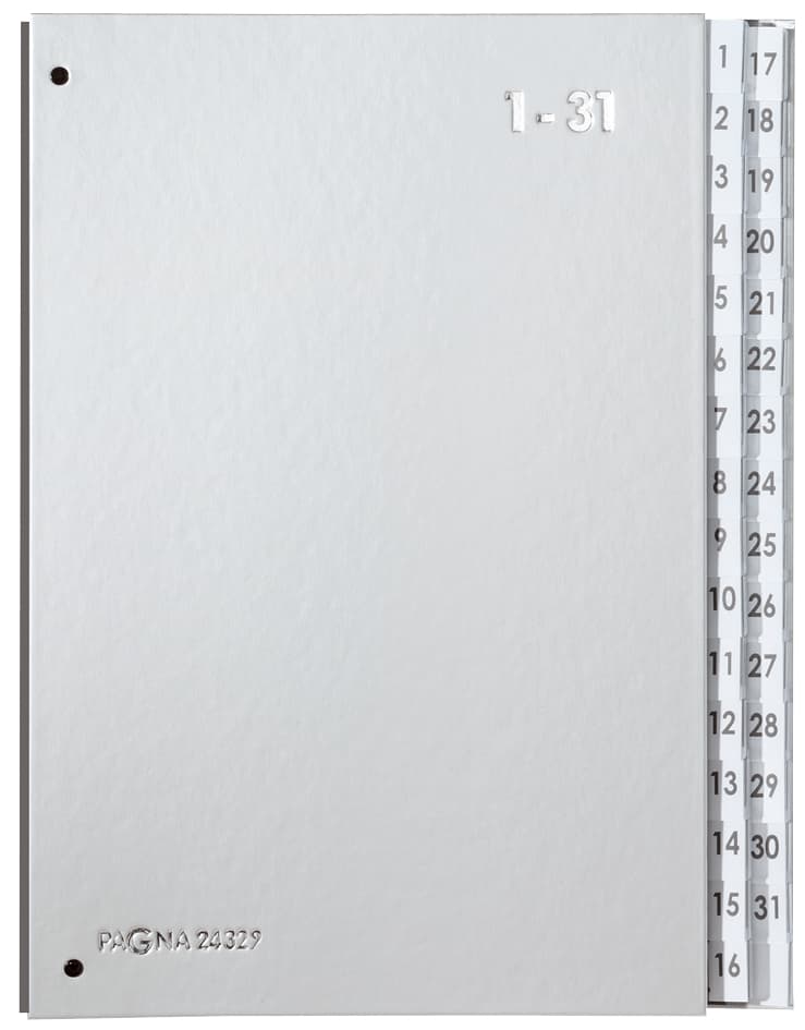 Pagna Pultordner Color, Din A4, 1 - 31, 31 Fächer, Silber