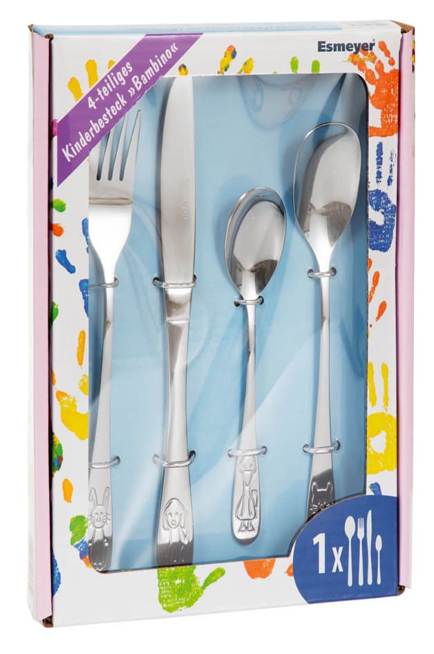 Esmeyer 4-Teiliges Kinderbesteck Bambino, Edelstahl 18/0