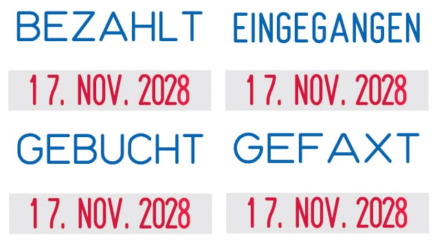 Trodat Datumstempel Printy Dater 4850l , Gefaxt, , Blau/Rot