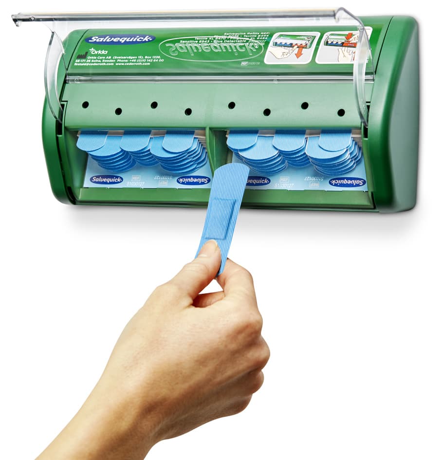Cederroth Salvequick Pflasterspender, Mit Blauen Pflastern