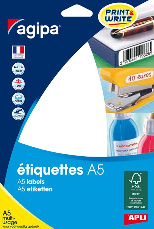 Agipa Universal-Etiketten, 105 X 148 Mm, Weiß