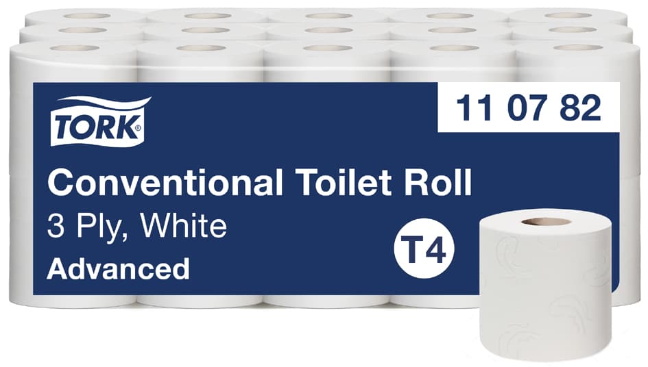 Tork Toilettenpapier, 3-Lagig, Weiß, Großpackung