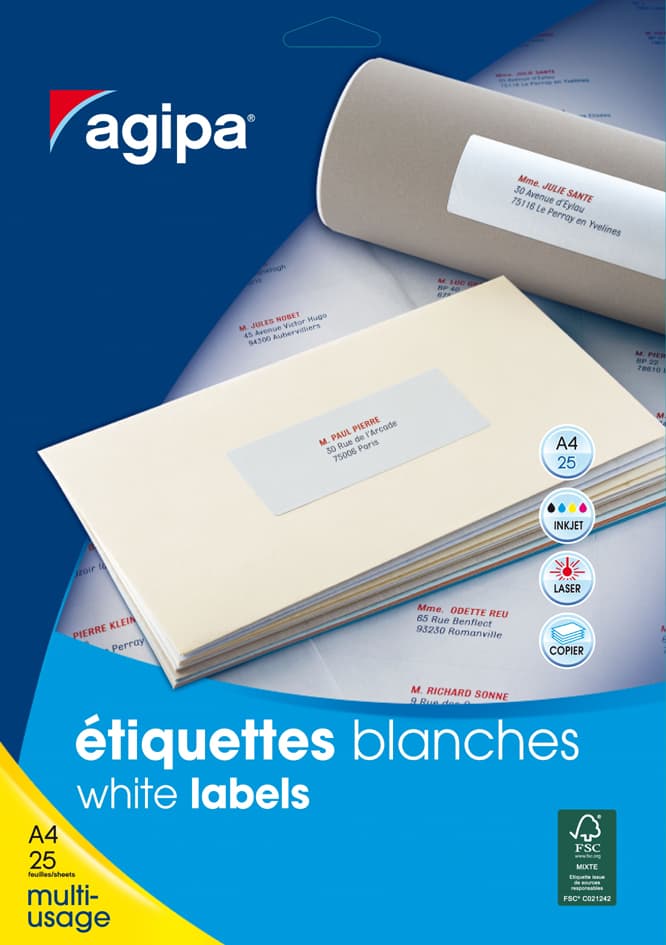 Agipa Universal-Etiketten - Kleinpackung, 50 X 20 Mm, Weiß