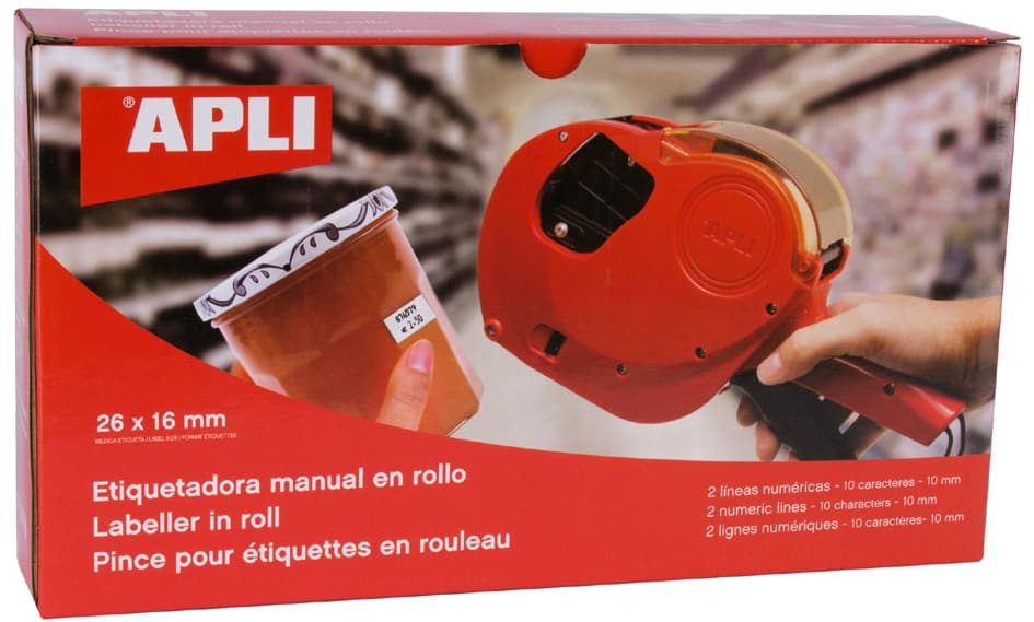 Apli Preisauszeichner 101419, Rot, 2-Zeilig