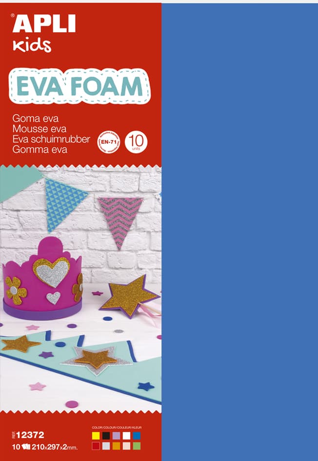 Apli Kids Moosgummi Eva, 210 X 300 Mm, Inhalt: 10 Blatt