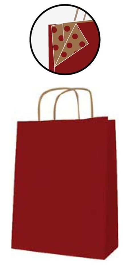 Apli Papiertragetasche - Aus Kraftpapier, Groß, Rot
