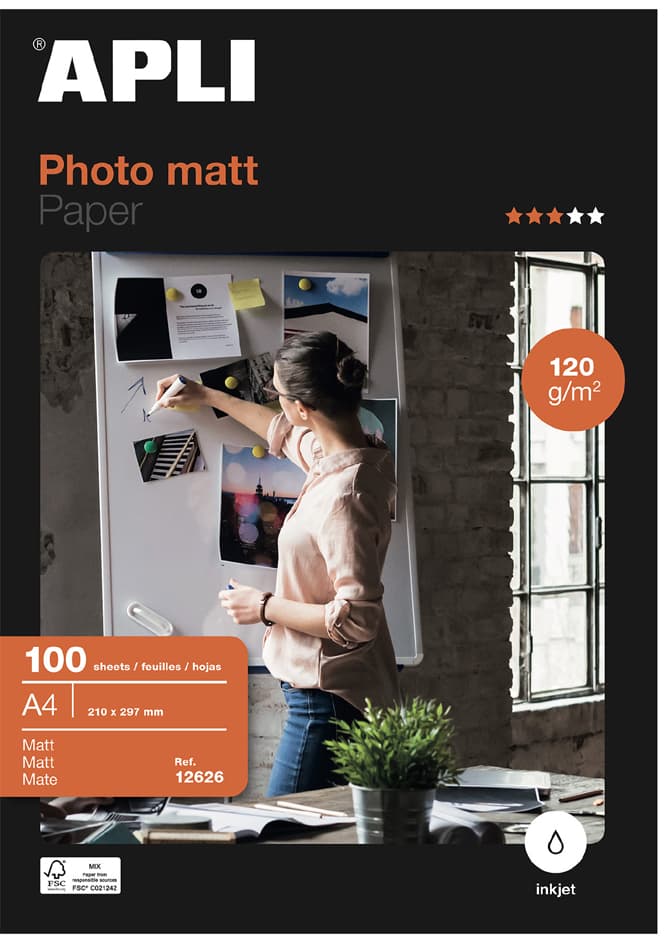 Apli Foto-Papier, Din A4, 120 G/Qm, Matt