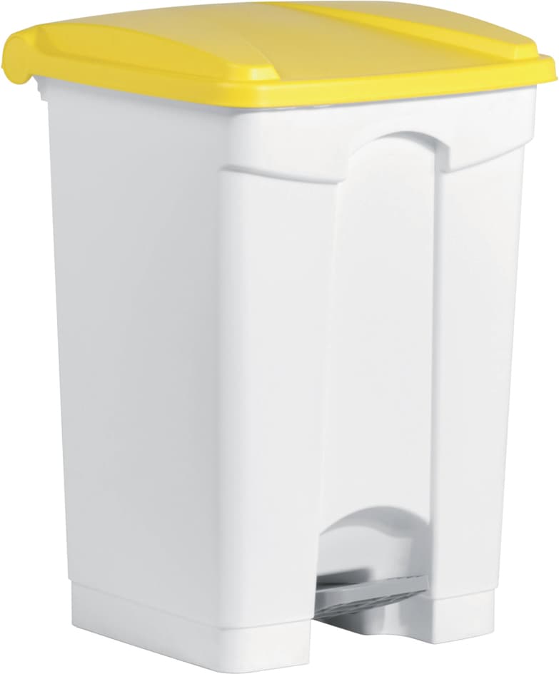 Helit Tret-Abfalleimer , The Step, , 45 Liter, Weiß/Gelb