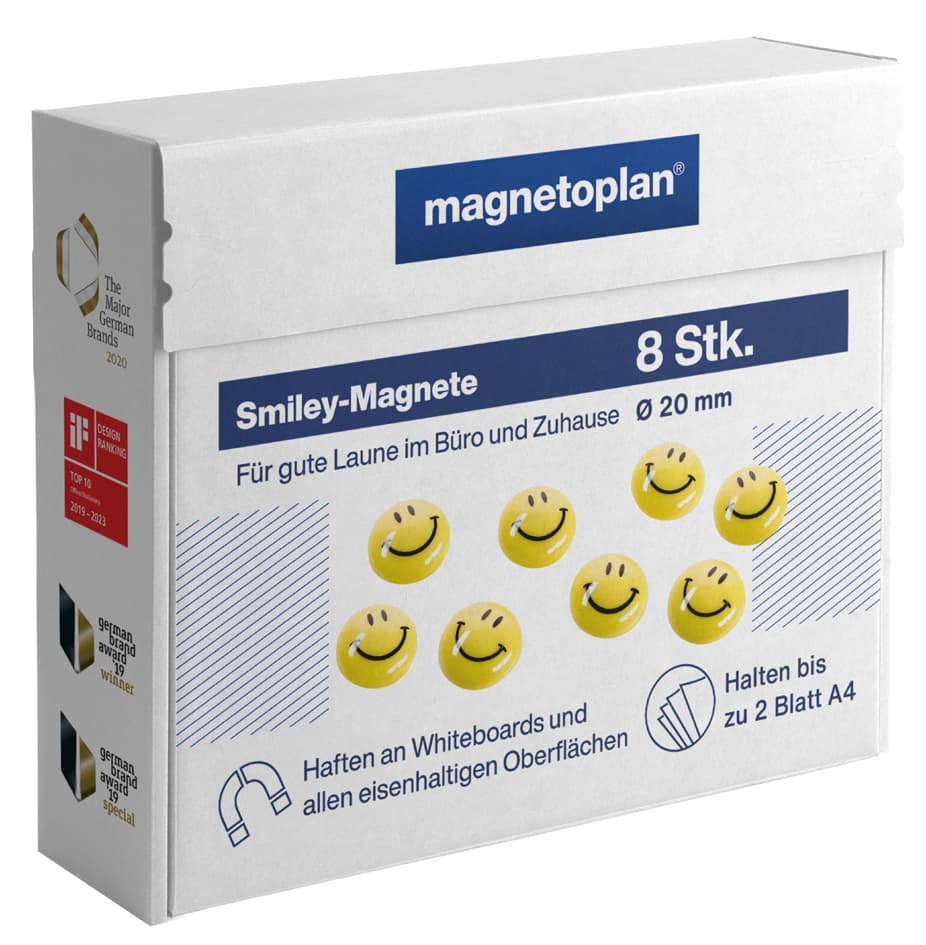 Magnetoplan Haftmagnet , Smiley, , Durchmesser: 30 Mm