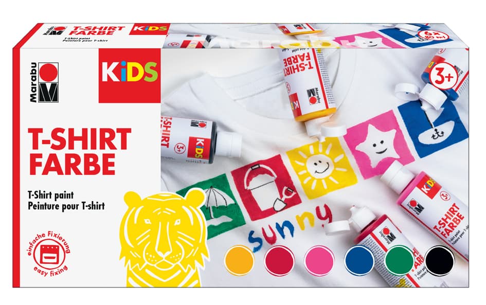 Marabu Kids Textilfarbe , T-Shirt Farbe, , 6er-Set, 6 X 80 Ml
