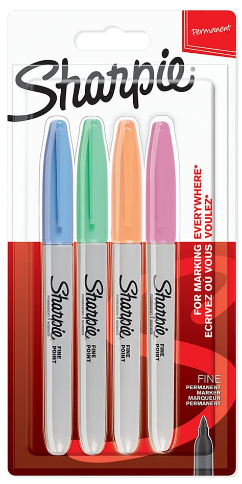 Sharpie Permanent-Marker Fine , Pastell, , 4er Blister