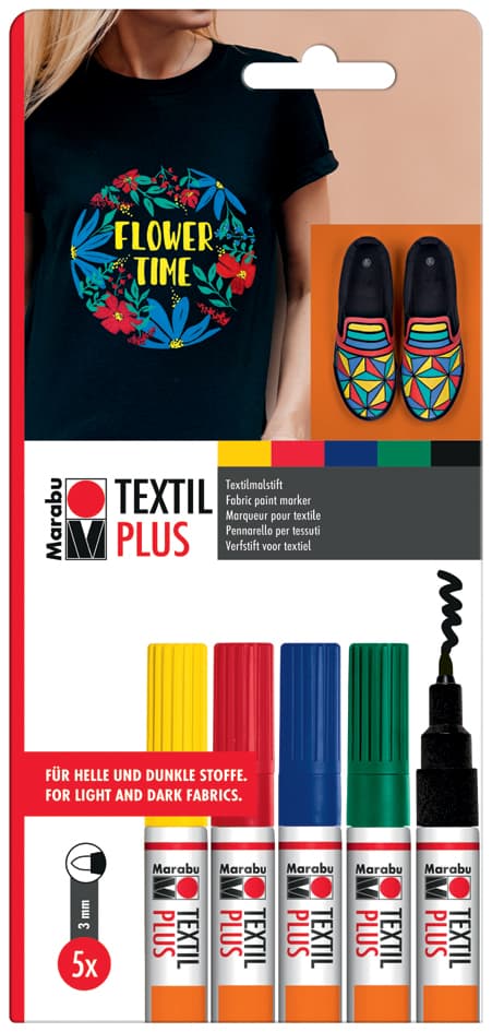 Marabu Textilmarker , Textil Painter Plus, , 5er Blister