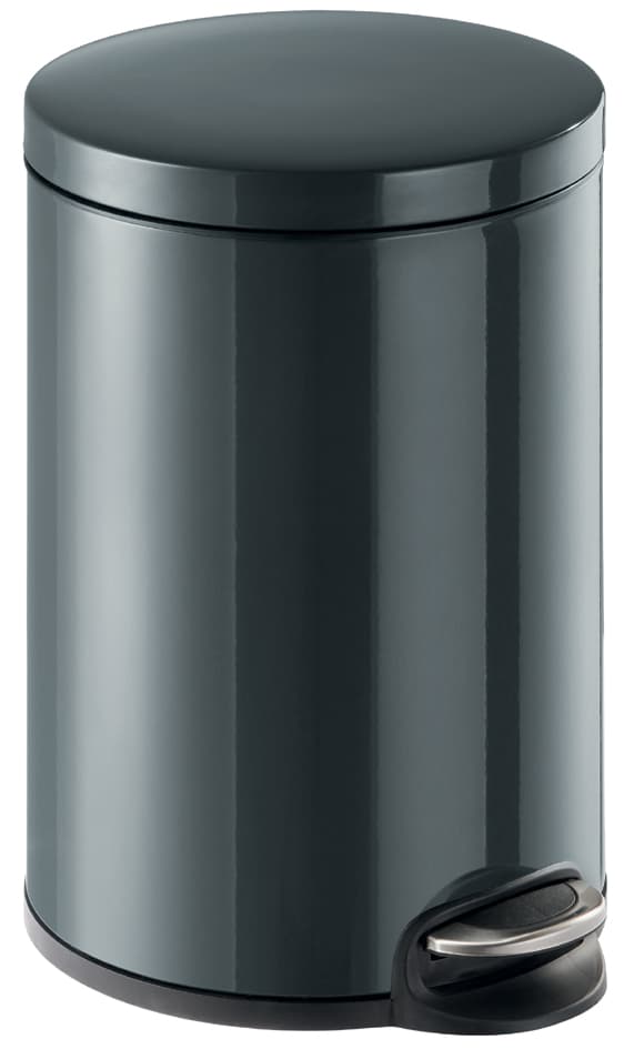 Durable Tret-Abfalleimer Metall, Rund, 20 Liter, Schwarz