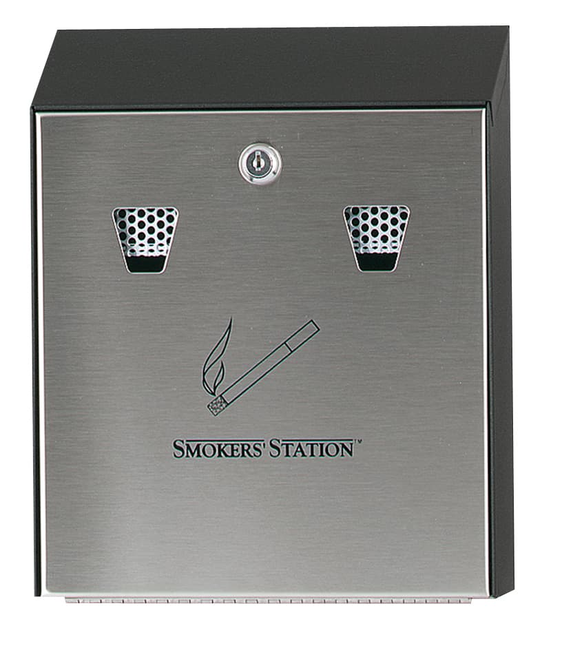 Rubbermaid Wandascher Smokers,  Station, Schwarz / Silber