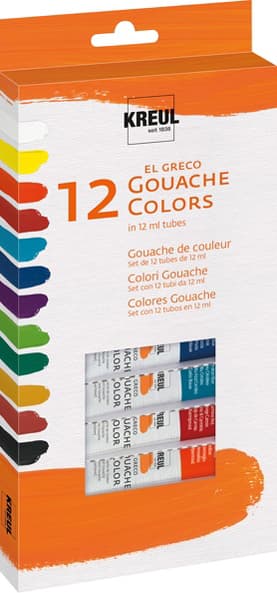 Kreul Gouachefarbe El Greco, 12 Ml, 12er-Set