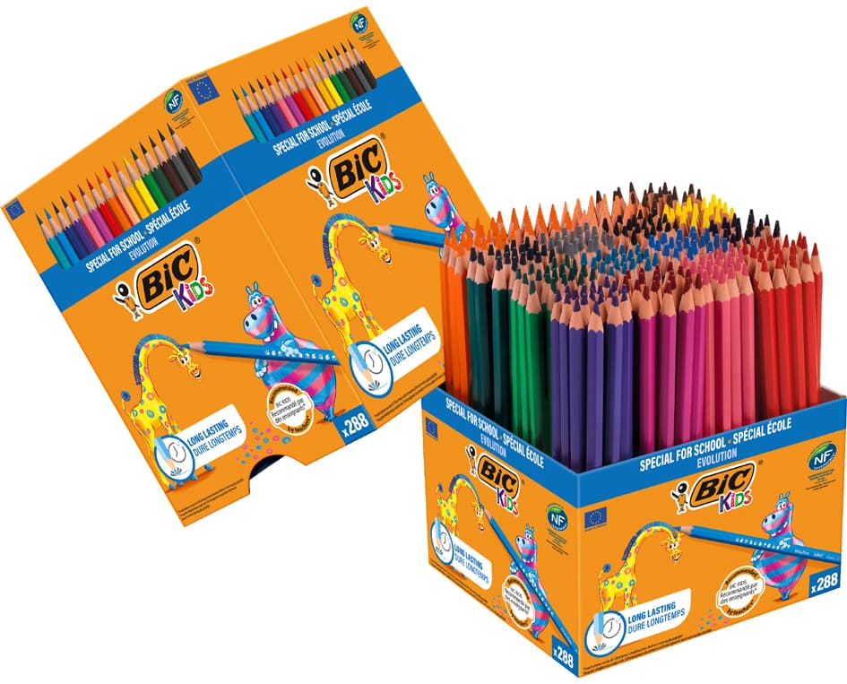 Bic Kids Buntstifte Evolution Ecolutions, 288er Kartonbox