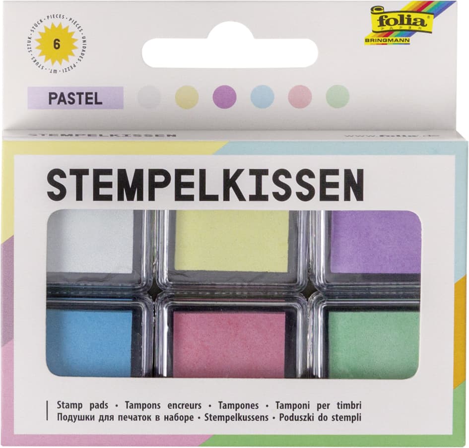 Folia Stempelkissen Set , Pastell, , 6-Farbig Sortiert