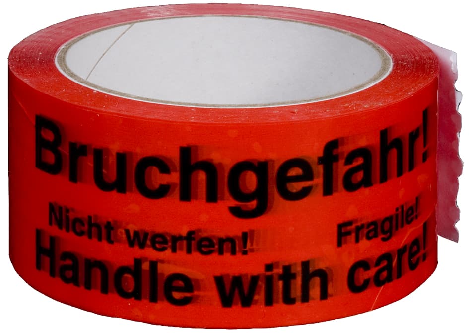 Smartboxpro Signalklebeband , Vorsicht Glas!, , Rot, Aus Pp