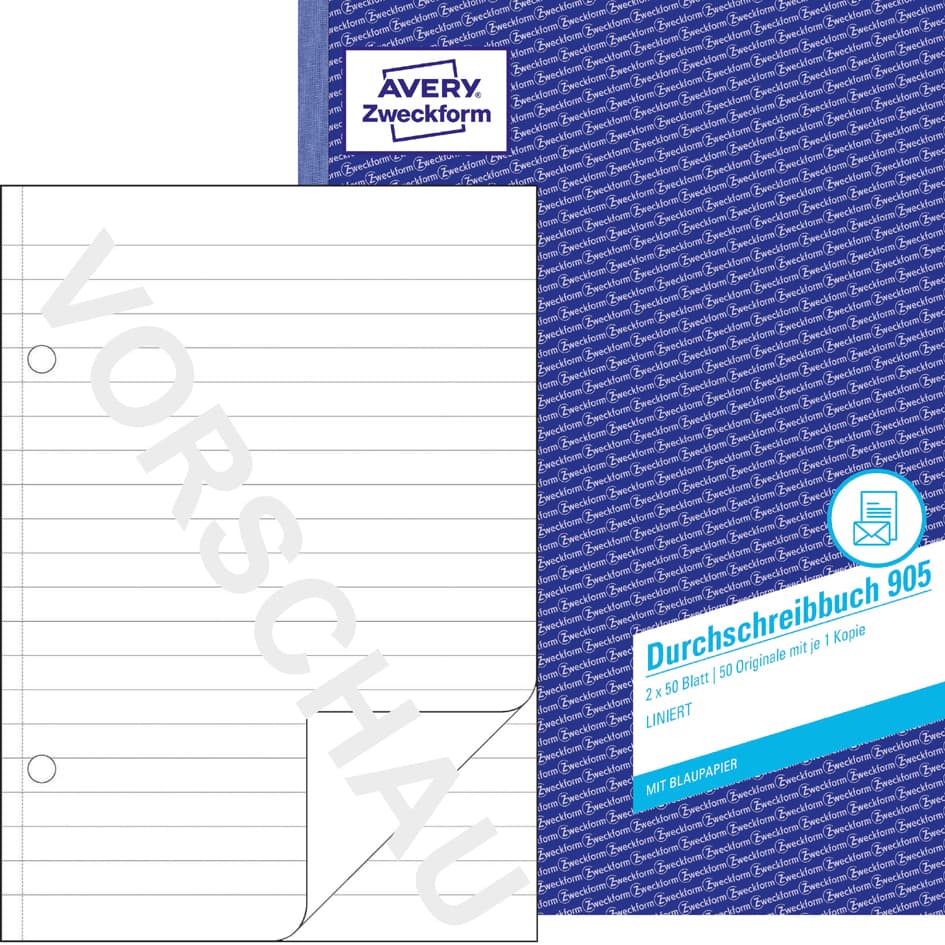 Avery Zweckform Formularbuch , Durchschreibbuch, , A4, Liniert